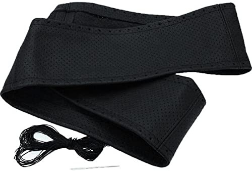 Recambo Lenkradbezug schwarz XL Leder perforiert 42-43 cm zum Schnüren Lenkrad Schoner
