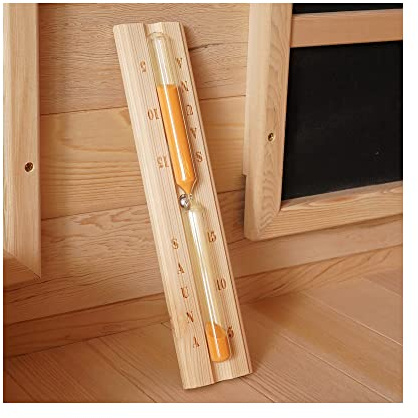 amocane Sauna 15 Minute Hourglass Sand Timer, Sauna Accessories Wooden Rotatable Timer for Infrared & Steam & Barrel Sauna (Hemlock Wood)