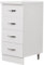 Shally Dogan móvil Base c Cajonera para Cocina, Mueble con 4 cajones Minimal de Madera, Color Blanco, M