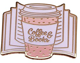 Broche en forme de livres de café en émail pour étudiants, cartable, manteau, sac, accessoire de décoration à faire soi-même, cadeau d'anniversaire, amateurs de livres de café, Métal