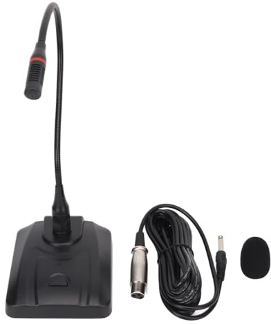 Cyrank Gooseneck Microphone, Desktop Microphone USB Microphone for Computer Conference Microphone Streaming Microphone Gaming Microphone Desktop Podcast Microphone 6.35mm Wired Microphone 6.35mm