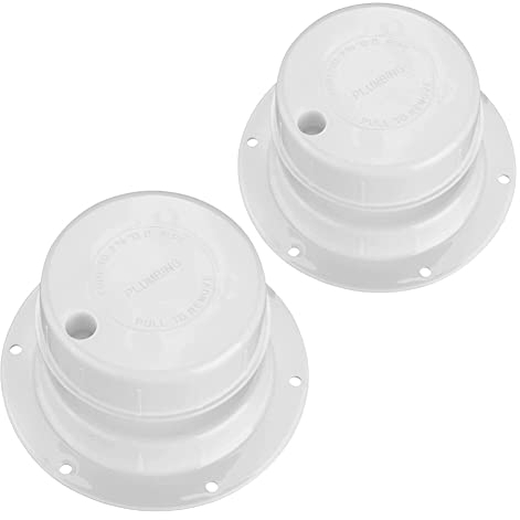Lot de 2 aérateurs de toit à fermeture éclair, ID 96 mm - Couvercle d'échappement rond en ABS - Capuchon de ventilation rond - Universel - Pour caravane, camping-car, bateau, yacht, camping-car