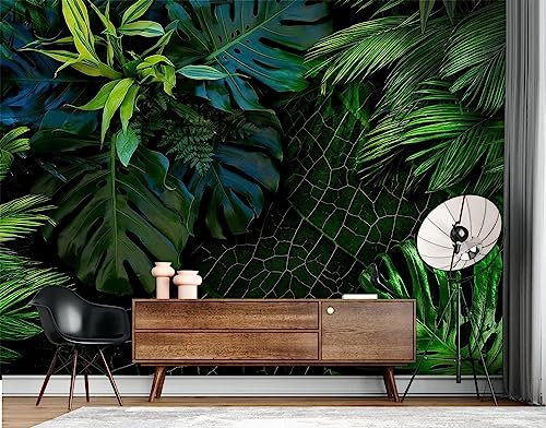 GIVLWF Papier Peint de 3D Monstre Vert, Feuilles De Bananier De Plantes Tropicales Panoramique Déco Mural - pour Salon Chambre D'Enfant Décoration Murale 150 x 105 cm