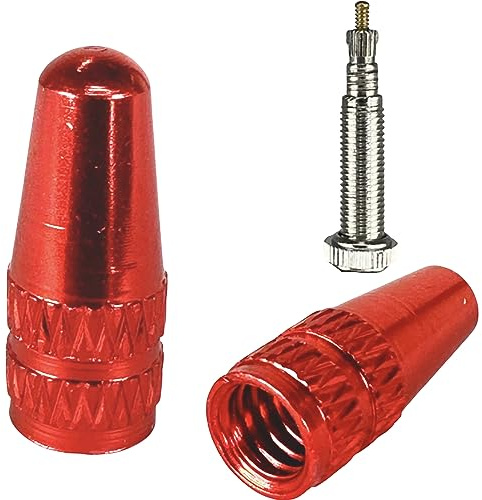 Fantic26 Fahrrad Alu Ventildeckel Ventilkappen SV Presta/Französischen Ventil für I MTB I Ebike I Rennrad I Gravel 1Paar (2 Stück) (Rot)