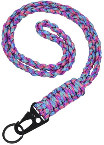 Tibapla Lanière Tour de Cou, Cordon Porte Clef Cou, Porte Clés Long, Cordon Tour de Cou Cles, Tressé Lanyard Porte-Clés, Courroie de Cou de Lanière pour Cartes D'Identité Clés Activités de Plein Air