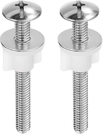 QUARKZMAN 2 Stück WC Sitz Befestigung, Toilettensitz Befestigung Schrauben für Toilettensitz Sortiment, für Toilettensitz Abdeckung Reparaturteile Silber