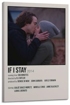 Poster sur toile « If I Stay » - Décoration murale pour chambre à coucher, salon - 40 x 60 cm - Style cadre