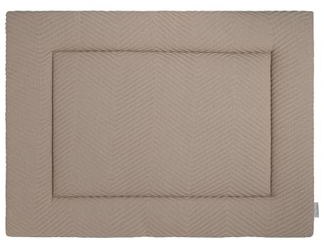 Baby's Only Laufgittereinlage Grace - Beige - 75 x 95 cm - Spielmatte aus Baumwolle mit Fischgrätenmuster - Krabbeldecke für Baby - Extra dick und weich - beidseitig verwendbar