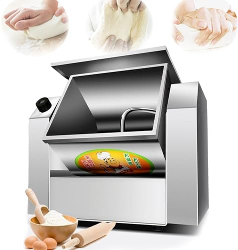Qiang 1100w/1500w Mélangeur De Pâte Commercial,Capacité De Pétrissage De 30kg/50kg/75kg/85kg/H,Mélangeur De Farine De Pizza,pour équipement De Cuisine Professionnel,3kg