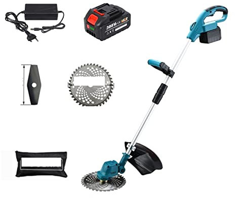 Tagliabordi e molatrice Tosaerba elettrico a batteria da 9 pollici Motore senza spazzole Tagliaerba elettrico Angolo di lunghezza regolabile Attrezzo da giardino for potatura telescopica(1 battery set