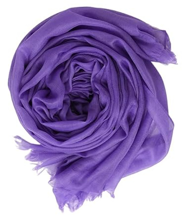 Prettystern Puro Anillo de Cachemir Pashmina Bufanda Ligera y Fina Stola de Lana de Cachemir Chal con Flecos para Mujer, 200 cm X 100 cm