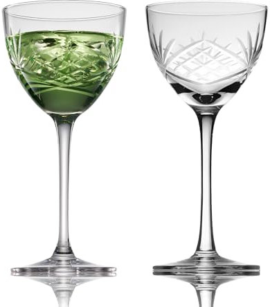 Set de 2 Copas de Martini Nick and Nora | Copas de Cóctel Grabadas con Diseño Refinado | Ideales para Martinis, Dry Martini y Cócteles Clásicos | Set de Regalo para Navidad, Año Nuevo y Celebraciones