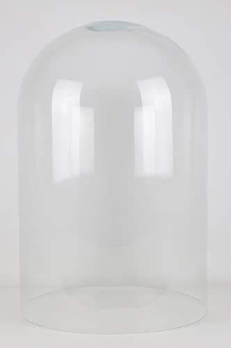 EMH Cupola in vetro soffiato a bocca, grande, trasparente, altezza 60 x 40 cm