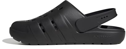 adidas Unisex-Adult Adilette Clog, Black/Black/Black, 10