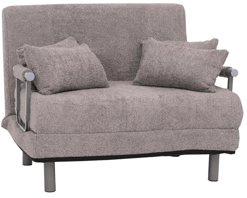 Mendler Schlafsessel HWC-K29 Liegefläche 190x100cm Stoff - dunkelgrau | Klappsessel, Schlafsofa, Gästebett, Bouclé, (500g/m²)
