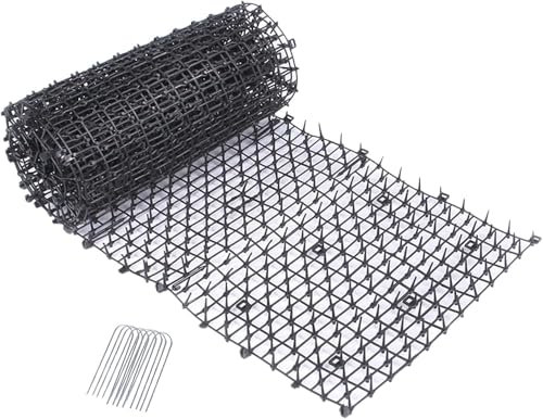 Katt-scat-mattor med spikar, anti-kattspik-matta, avskräckande kattnätverk, kattavskräckande matta, för trädgård, staket (200 cm)