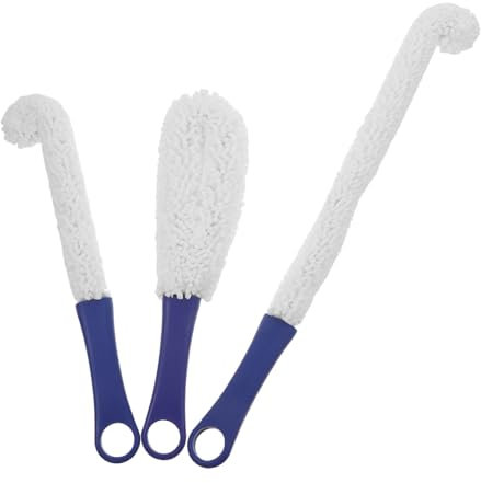 ROMISBABA 3pcs Red Wine Glass Brush Decanter Bottle Cleaner for Glassware Multi Functional Cleaning Tool for Carafe Goblets Cups