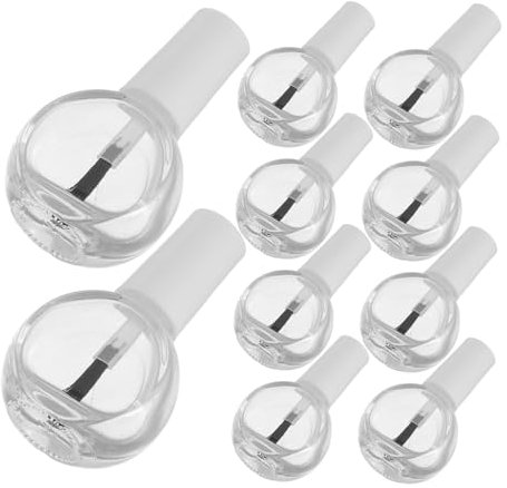 Healeved Travel Size Nail Polish Bottles 10ml Brush Glass Nail Polish Containers for Diy