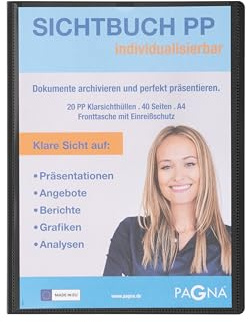 PAGNA 21011-01 Sichtbuch A4 PP Office mit Fronttasche schwarz