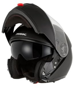 KSK Casque Modulable IVY Noir mat - Homologué ECE R 22.06 et P/J - Taille L (59-60cm) - Coque ABS