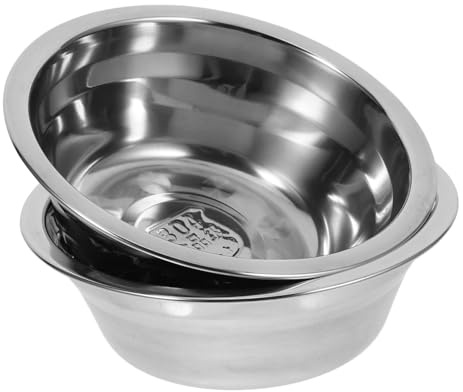 Warmhm Lot de 2 Bols Mélangeurs en Acier Inoxydable 304 Argenté, Grosse Capacité, Résistants la Déformation, Faciles à Ranger Cuisine et Préparation Culinaire