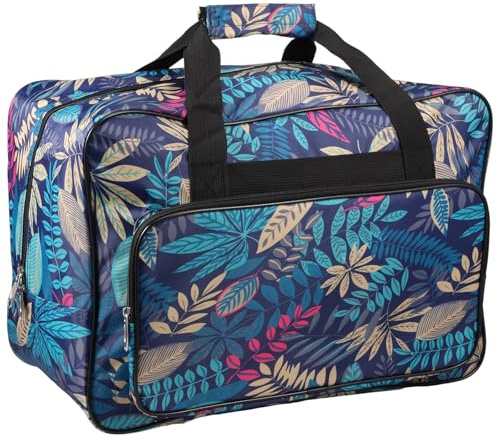 Sesaver Borsa per macchina da cucire, grande capacità, in tessuto Oxford, impermeabile, con tasche con cerniera e manici (verde pavone)