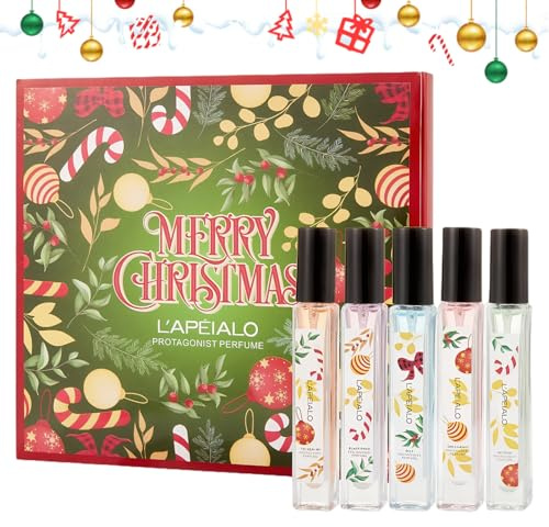 Coffret de Parfum Femme,Corporelle Parfumée Pour Femme,Mini Mist Coffret Cadeau Brume Noël,Parfums Pour Femme,Mini Parfum,Pour Famille et Amis à Noël,5 x 10ml (50 ml)