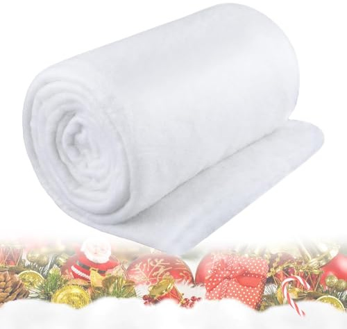 SHUOHONG Tappeti Natalizi Decorazioni Natalizie Bianche Neve Finta per Villaggio Natalizio Neve Artificiale per Decorazioni Tappeto Natale Addobbi Albero di Natale Addobbi Natalizi Albero