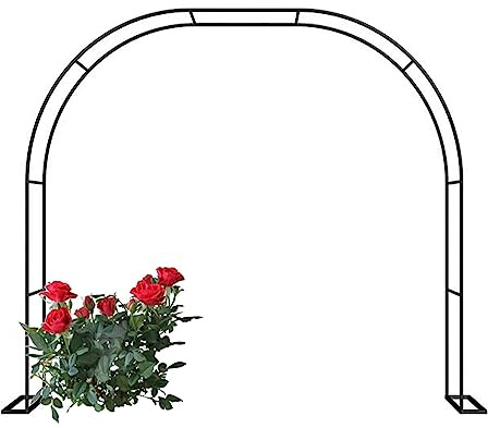 Black Steel Garden Pergola for Weddings Climbing Plants & Roses Sturdy Metal Trellis Arch 118 L x 87 H Outdoor Decoration Small Arch for Pathway