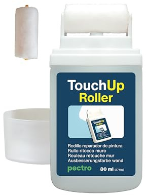 PECTRO Rullo Ritocco Muro 80ml x 2 - Vernice Bianca per Riparazioni e Macchie di umidità e graffi su Pareti - Ricaricabile per pittura con Rullo di Ricambio (2)