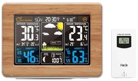 Wireless Weather Station Air Pressure Electronic Forecast Indoor Outdoor Sensor Thermometer Hygrometer Digital Alarm Clock