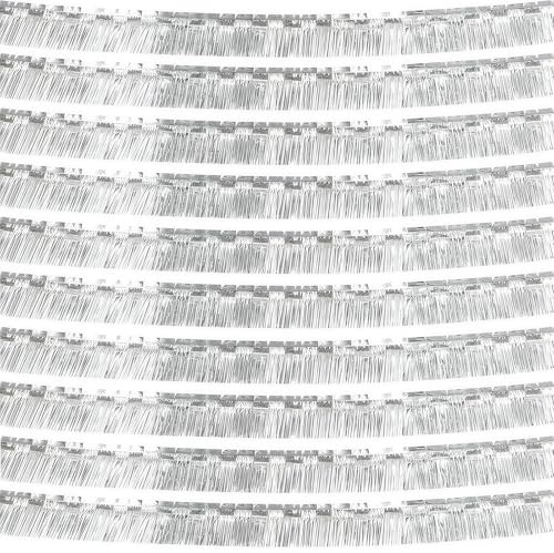 10 Stück Lametta Vorhang Silber, Folie Fransen Vorhang Schimmer, 30 x 300cm Metallic Foil Fringe Garland, Metallic Tinsel Vorhange Hintergrund für Weihnachten, Geburtstagsparty, Bridal Shower