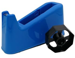 Alevar Dispenser per Nastro Adesivo, Porta Nastro da Banco Robusto con Fondo Antiscivolo e Doppio Supporto per Rotoli da 33 a 66 m, Formato 8,5x21,5x11 cm, Colore Blu, Confezione da 1 Pezzo