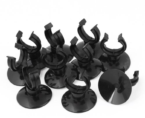 sourcing map Saugnapf-Set für Aquarien, zur Befestigung von Luftzuleitungen, 25 mm, Schwarz, 10 Stück de