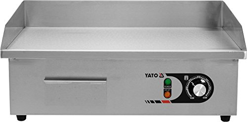 YATO Profi Gastro elektrische Grillplatte | 55x35 cm | glatt | 3000 Watt | Griddle Platte Bräter Grill Indutrie Imbiss