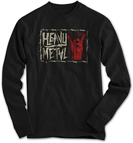 Herren Longsleeve T-Shirt Heavy Metal Pommesgabel Rock Musik Fan, Farbe:Schwarz, Größe:3XL
