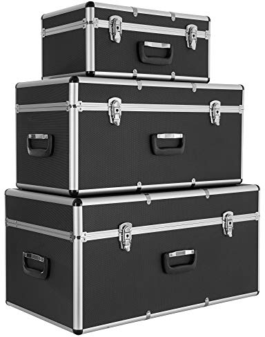 Arebos Set di 3 valigie da trasporto | Alluminio | Volume totale 200 L | Chiudibili a chiave | Maniglie di trasporto incluse | Impermeabili | Scatole da trasporto | Valigie da trasporto portatili