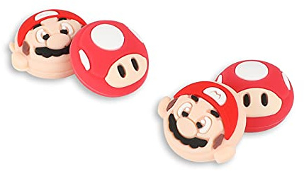 PERFECTSIGHT Cute Thumb Grip Caps for Switch 2, Playstation 4/5, PS5, PS4, Xbox Series X/S, Xbox One, Switch PRO Controller, 4PCS Kawaii Rubber Analog Thumbsticks Grips Joystick Cover (Red)