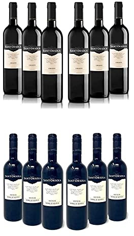 Sant'Orsola - Vino Rosso - Chianti D.O.C.G. & Vino Rosso - Nero d'Avola Doc Sicilia - Pacco da 6 x 750 ml