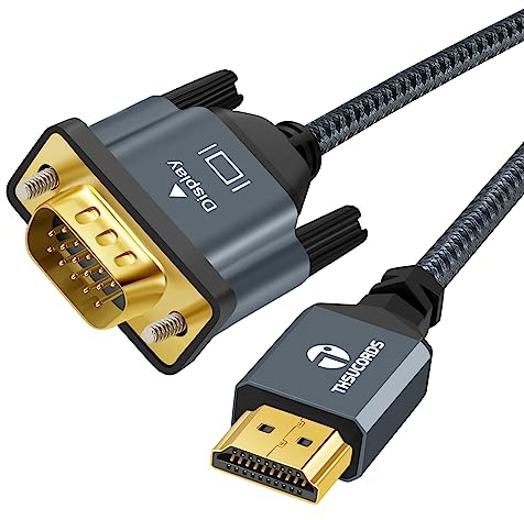 Thsucords Cavo da HDMI a VGA 2M (Maschio a Maschio) Compatibile con 720p/1080p Computer,Desktop,Laptop, PC,Monitor,Proiettore