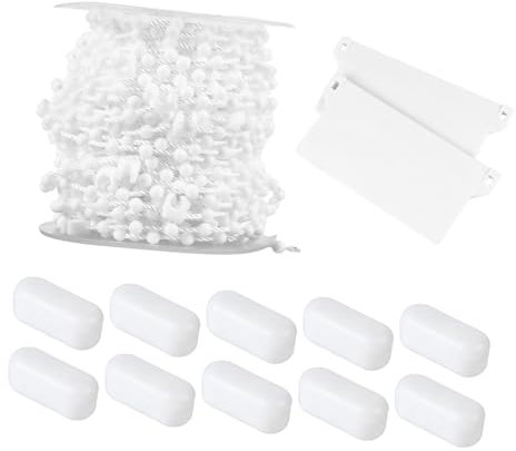 PRETYZOOM 3juegos Cadenas De Esferas para Cortinas Verticales Accesorios De Cortinas De Perlas Placas Inferiores y Hebillas Fácil Instalación y Uso para Puertas