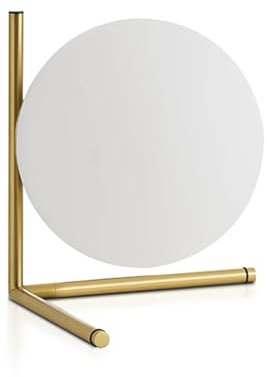 Vetrineinrete® Lampada da comodino minimalista lume decorativo per camera da letto in metallo bronzo con sfera in plastica attacco G9