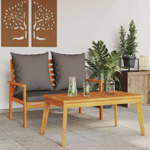 Tidyard Gartensofa-Set mit Kissen Gartenlounge Sofa Terrassensofa Gartenmöbel Terrassenmöbel Garten Garnitur Lounge Sofa Massivholz Akazie