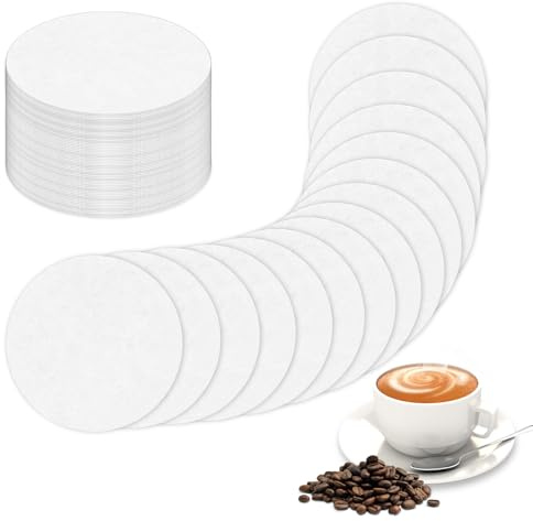 LPZMPZ 500 Stück Filterpapier Kaffeefilter Rund Ungebleichte Coffee Papierfilter Einweg Kaffeefilterpapier 64 mm Kompatibel für AeroPress Kaffeemaschinen (Weiß)