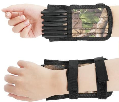 Poearcus Bogenschießen Armbrust Köcher Arm-Pfeil-Tasche Doppelseitiger Armbrustbolzen mit großem Fassungsvermögen Handgelenkköcher Tägliches Training