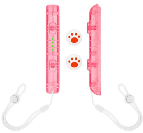 DLseego JoyCon Dragonne pour manette de jeu Switch JoyCon - Serrage réglable - Avec 2 capuchons pour pouce - Rose