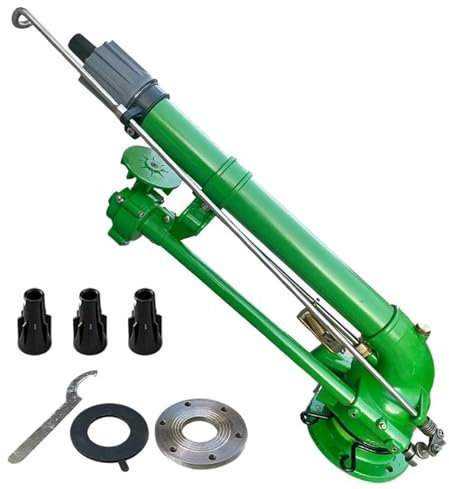 Arroseur d'irrigation agricole pour pelouse agricole, arroseur à impulsion de 50 mm avec pulvérisateur d'arrosage à grande surface à 360° et buse de rechange