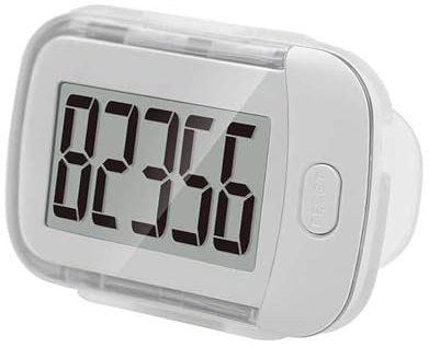 Podomètre 3D pour la marche, podomètre portable, compteur de pas 3D, grand écran, activités de plein air, traqueur de fitness (blanc)