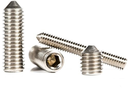 M4 (4mm x 6mm) Grub Screws Cone Point A2 Stainless Steel Metric Thread Allen Socket Key ISO 4027 (Pack of 20) H05D