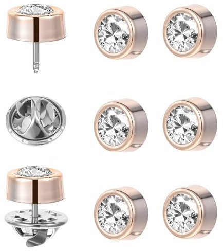 6 Stück Verschlussstift Anstecker, Brosche Mit Magnetverschluss Silberne Strassbrosche, Metall Pin Backs, Anstecker Verschluss Für Diy, Hüte, Krawatten, Jacken, Taschen